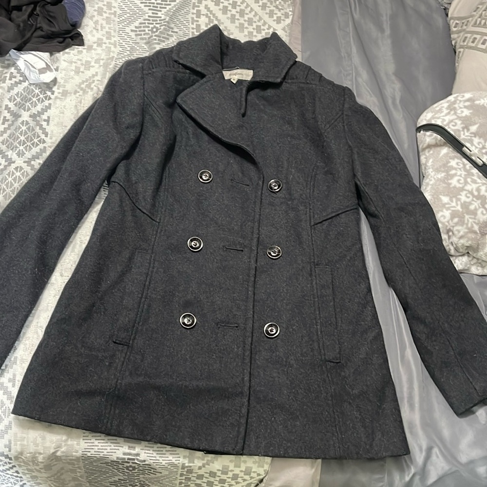 Size M Black Peacoat- lightly worn